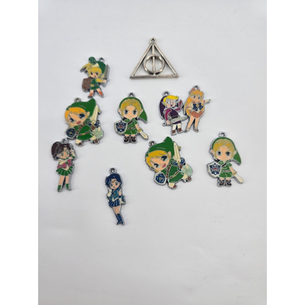 Unbranded Enamel Charms Unisex OS Anime Video Game Multi Character Lot EUC